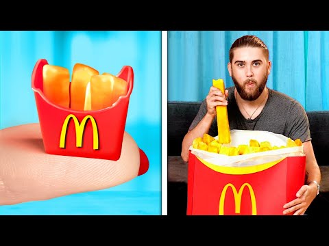GIGANTE VS. MINI || FANTÁSTICAS IDEAS DE COMIDA QUE PUEDES COCINAR EN CASA GIGANTE VS. MINI || FANTÁSTICAS IDEAS DE COMIDA QUE PUEDES COCINAR EN CASA