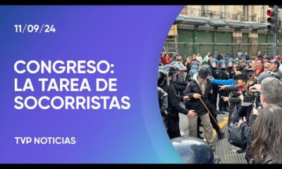 Incidentes frente al Congreso por el veto a la movilidad jubilatoria: el trabajo de los socorristas