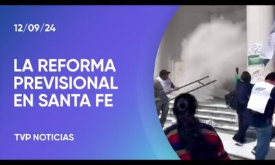 Protestas por la aprobación de la reforma previsional en Santa Fe