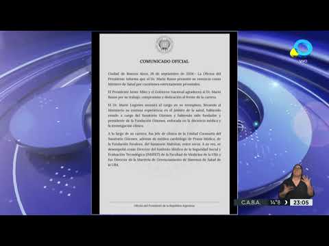 Renunció el ministro de Salud Mario Russo Renunció el ministro de Salud Mario Russo