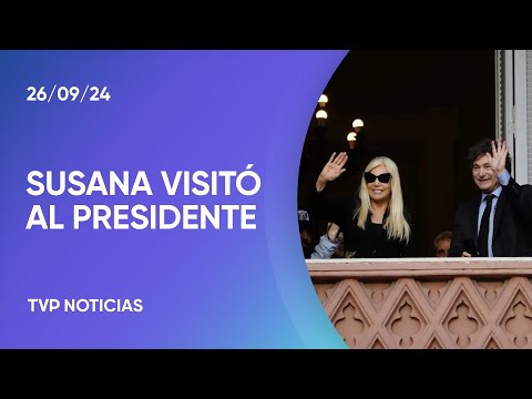 Susana grabó su entrevista con Milei y saludaron juntos desde el balcón de la Rosada Susana grabó su entrevista con Milei y saludaron juntos desde el balcón de la Rosada