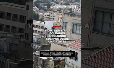 Vídeo muestra a soldados arrojando cuerpos desde una azotea