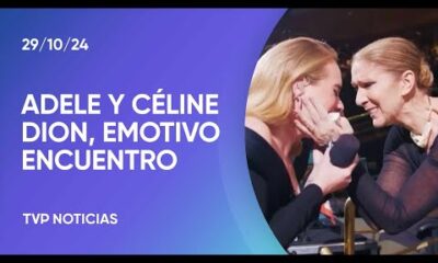 Adele se emocionó al ver a Céline Dion en su show