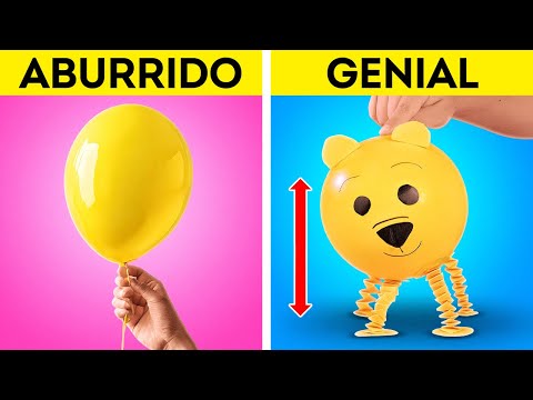 ARTESANÍAS CREATIVAS CON GLOBOS Y CINTA NANO 🎈 JUGUETES ANTIESTRÉS DIY