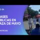 Clases públicas en Plaza de Mayo y “marcha blanca” del personal de salud