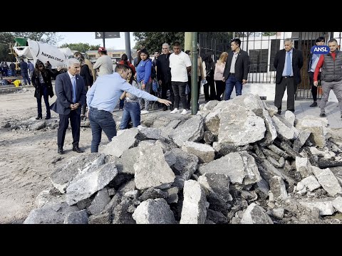 Claudio Poggi visita obra de repavimentación en barrio Pueblo Nuevo, Sosa Loyola y Pringles