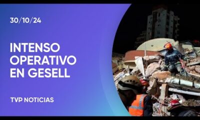 Derrumbe en Villa Gesell: Intenso operativo de rescate y un muerto