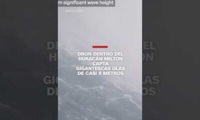 Dron dentro del huracán Milton capta gigantescas olas de casi 9 metros