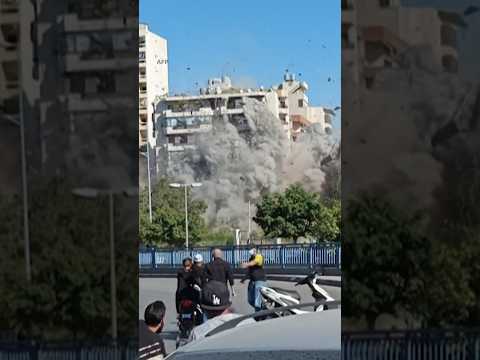 Edificio en Beirut se derrumba luego de un ataque de Israel Edificio en Beirut se derrumba luego de un ataque de Israel