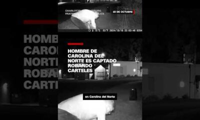 Hombre de Carolina del Norte es captado robando carteles