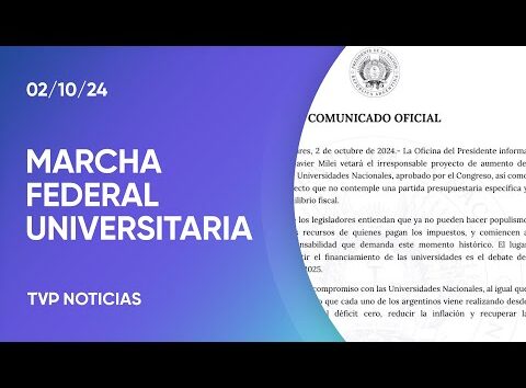 Milei ratificó que vetará la Ley de Financiamiento Universitario, tras la masiva marcha al Congreso