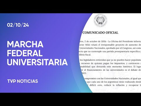 Milei ratificó que vetará la Ley de Financiamiento Universitario, tras la masiva marcha al Congreso Milei ratificó que vetará la Ley de Financiamiento Universitario, tras la masiva marcha al Congreso