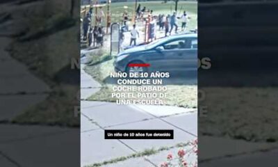 Niño de 10 años conduce un coche robado por el patio de una escuela