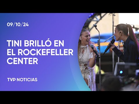Tini brilló junto a Coldplay en el Rockefeller Center de Nueva York Tini brilló junto a Coldplay en el Rockefeller Center de Nueva York