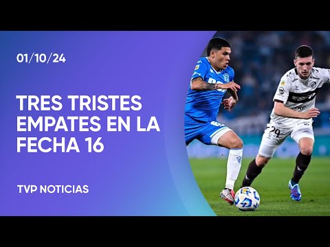 Tres empates y apenas dos goles en la antesala del cierre de la fecha 16 Tres empates y apenas dos goles en la antesala del cierre de la fecha 16