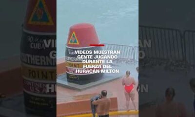 Videos muestran gente jugando durante la fuerza del huracán Milton