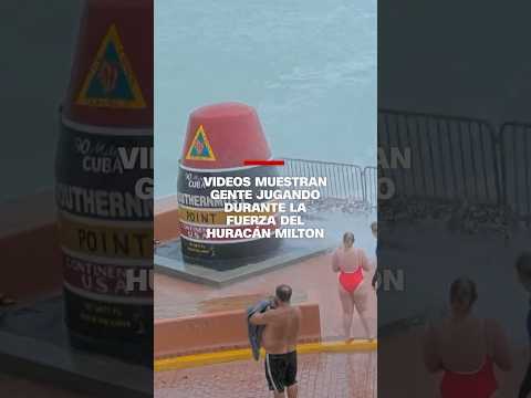 Videos muestran gente jugando durante la fuerza del huracán Milton Videos muestran gente jugando durante la fuerza del huracán Milton