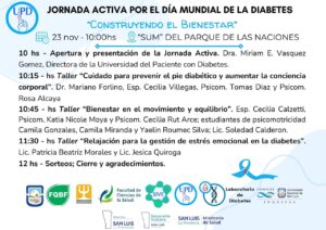 Jornada activa por el Día Mundial de la Diabetes, “Construyendo el Bienestar”