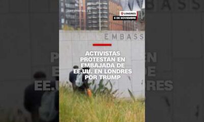 Activistas protestan en Embajada de EE.UU. en Londres por Trump