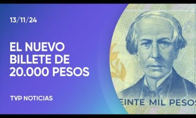 Comienza a circular el nuevo billete de 20.000 pesos