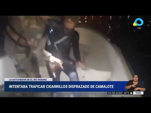 El hombre camalote: detuvieron a un contrabandista en el Paraná