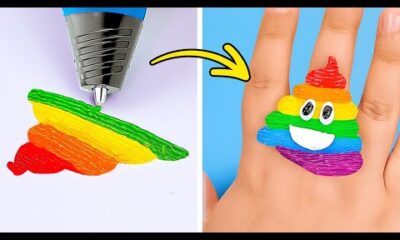 ¡LOCURA DE MANUALIDADES CON ARCOÍRIS 🌈 ASOMBROSAS Joyas con Lápiz 3D y Pistola de Pegamento!