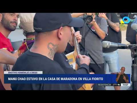 Manu Chao cantó en la casa de Maradona en Fiorito Manu Chao cantó en la casa de Maradona en Fiorito