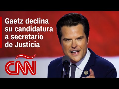 Matt Gaetz declinó su designación como secretario de Justicia de Estados Unidos Matt Gaetz declinó su designación como secretario de Justicia de Estados Unidos