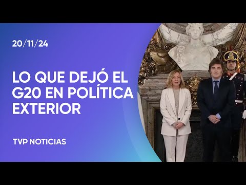 Política exterior: encuentro de Milei con Meloni y todo lo que dejó el G20 de Brasil Política exterior: encuentro de Milei con Meloni y todo lo que dejó el G20 de Brasil