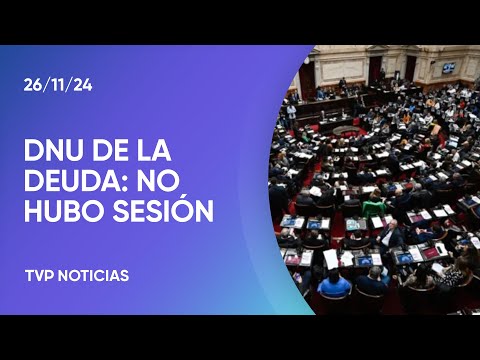 Se cayó la sesión para rechazar el DNU de la deuda