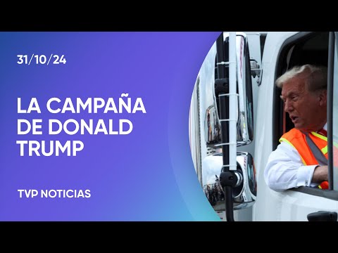 Trump hace campaña en un camión de basura Trump hace campaña en un camión de basura