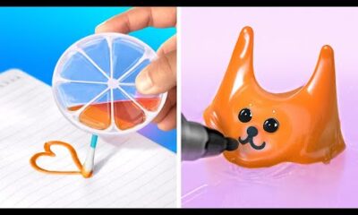 ARTESANÍAS ESCOLARES SQUISHY 🧡📚 CREA TUS PROPIOS ÚTILES ARCOÍRIS