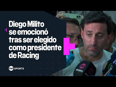 Diego MILITO se EMOCIONÃ tras ser elegido como NUEVO PRESIDENTE de RACING âªðµ