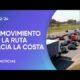 Intenso tránsito vehicular hacia la Costa Atlántica