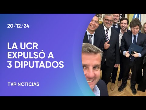 La UCR expulsó a tres diputados nacionales por apoyar decretos de Javier Milei