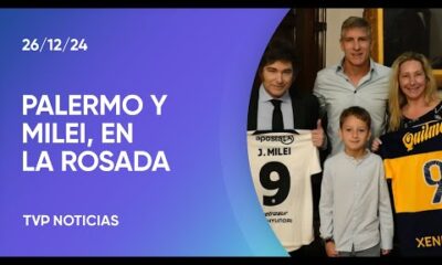 Martín Palermo visitó a Javier Milei en la Casa Rosada