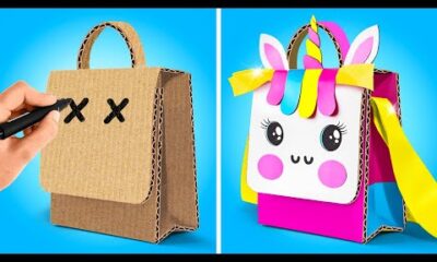 MOCHILA DE CARTÓN DIY 📦🎒 ¡ASOMBROSAS MANUALIDADES ARCOÍRIS CON PAPEL! ✨