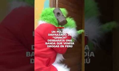 Policía disfrazado de “Grinch” desbarata una banda que vendría drogas en Perú