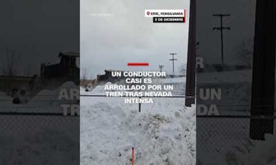 Un conductor casi es arrollado por un tren tras nevada intensa en Pensilvania