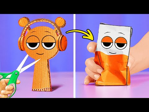 MANUALIDADES ARCOÍRIS SPRUNKI 🌈✨ DIVERTIDOS SQUISHIES DE CARTÓN Y PAPEL 📦✂️