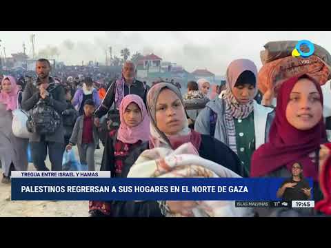 Tregua entre Israel y Hamas: el regreso de palestinos a sus hogares en el norte de Gaza Tregua entre Israel y Hamas: el regreso de palestinos a sus hogares en el norte de Gaza