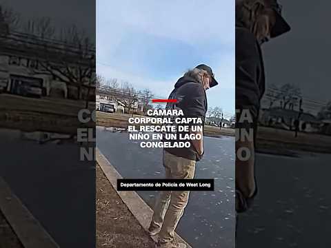 Cámara corporal capta el rescate de un niño en un lago congelado