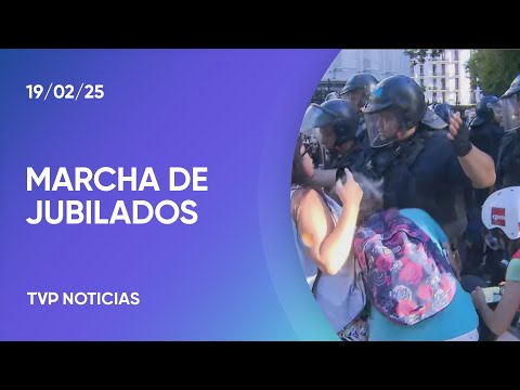 Tensión en la marcha de jubilados frente al Congreso
