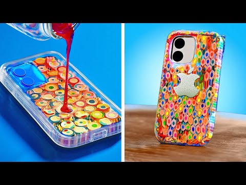 🎨 CREA TU PROPIA FUNDA DE TELÉFONO ARCOÍRIS – ¡IDEAS DE BRICOLAJE SENCILLAS! 😍📱