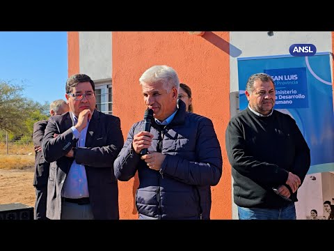 El gobernador Claudio Poggi anunció que 14 familias de Quines estrenarán sus casa el 1º de agosto El gobernador Claudio Poggi anunció que 14 familias de Quines estrenarán sus casa el 1º de agosto