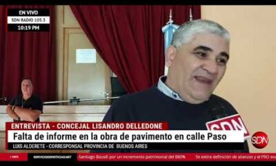 ENTREVISTA – Concejal Lisandro Delledone – Falta de informe en la obra de pavimento en calle Paso