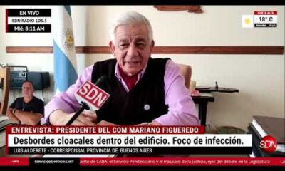 Presidente del COM MARIANO FIGUEREDO – Desbordes cloacales dentro del edificio. Foco de infección.
