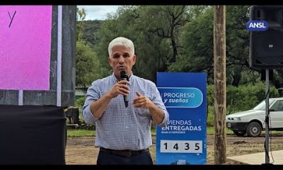 El gobernador Claudio Poggi entregó casas en Nogolí
