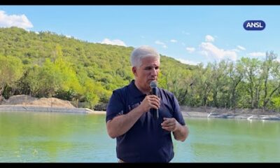 El gobernador Claudio Poggi visitó la planta potabilizadora ubicada sobre el arroyo Piedra Blanca
