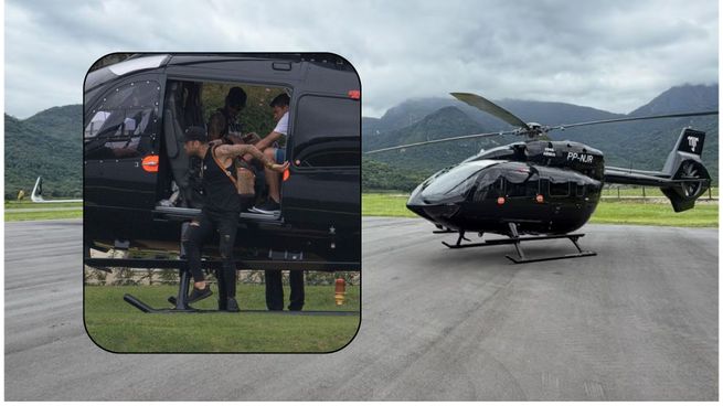 A puro lujo: Neymar sorprendió al llegar en helicóptero a la concentración brasileña